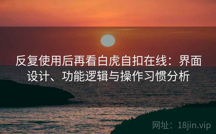 反复使用后再看白虎自扣在线：界面设计、功能逻辑与操作习惯分析