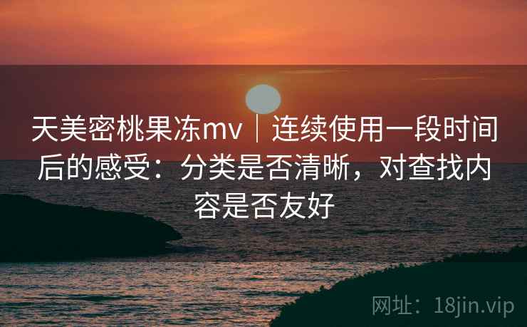 天美密桃果冻mv｜连续使用一段时间后的感受：分类是否清晰，对查找内容是否友好