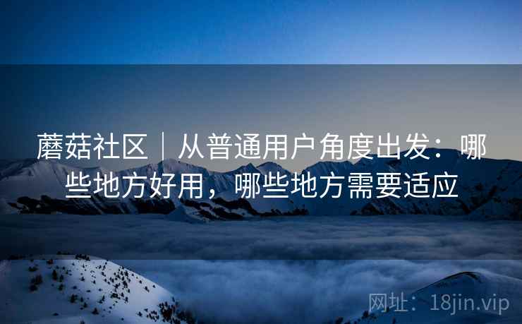 蘑菇社区｜从普通用户角度出发：哪些地方好用，哪些地方需要适应